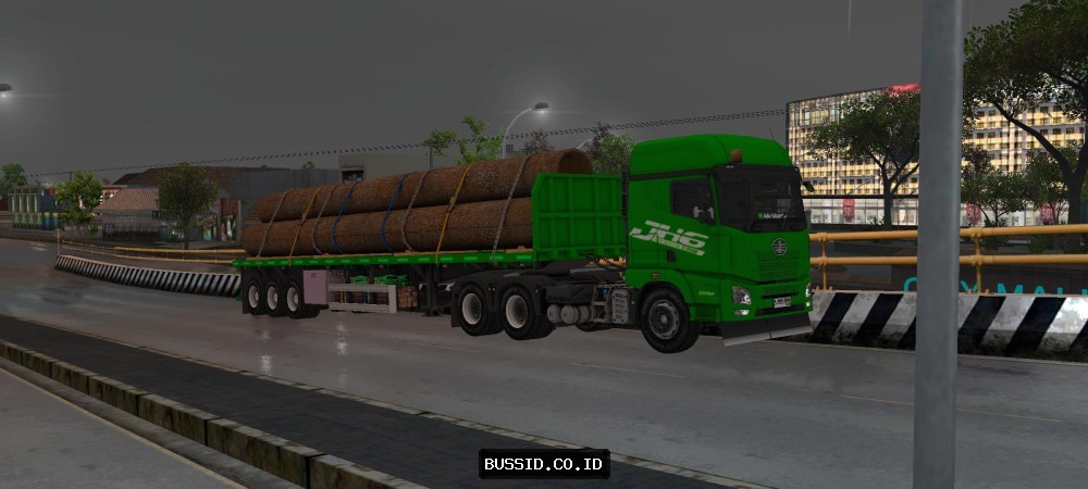 Faw JH6 Trailer Muat Pipa Besi